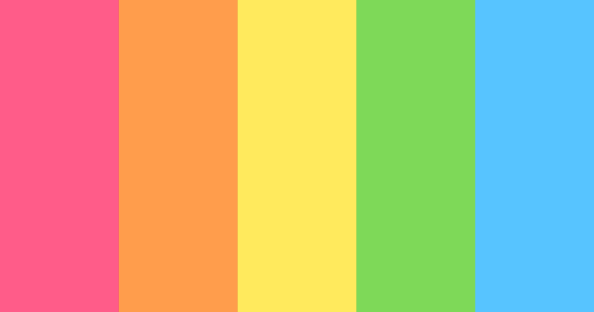 Download rainbow vibes color palette PNG image (landscape)