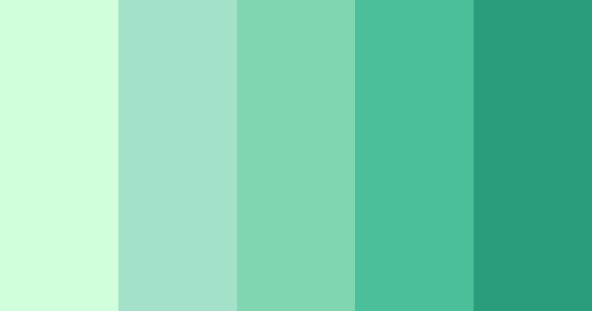 Download fresh mint color palette PNG image (landscape)