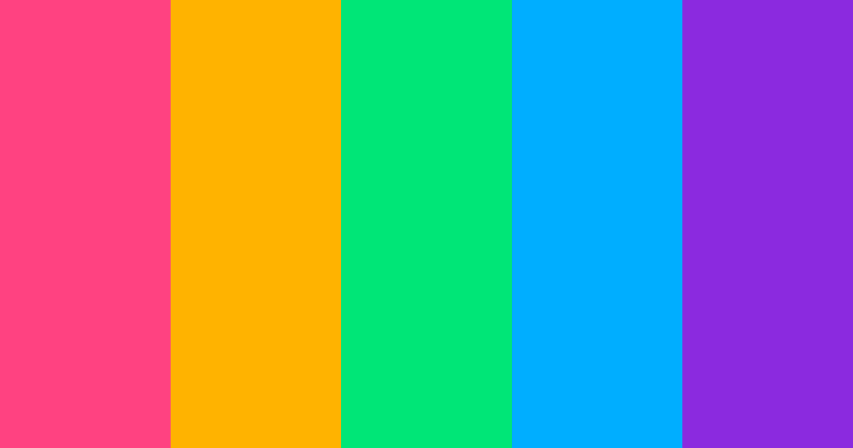 Download rainbow vibes color palette PNG image (landscape)