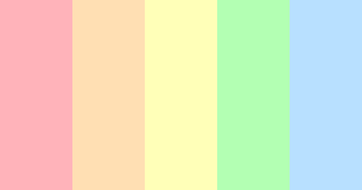 Download fun rainbow pastel fest color palette PNG image (landscape)