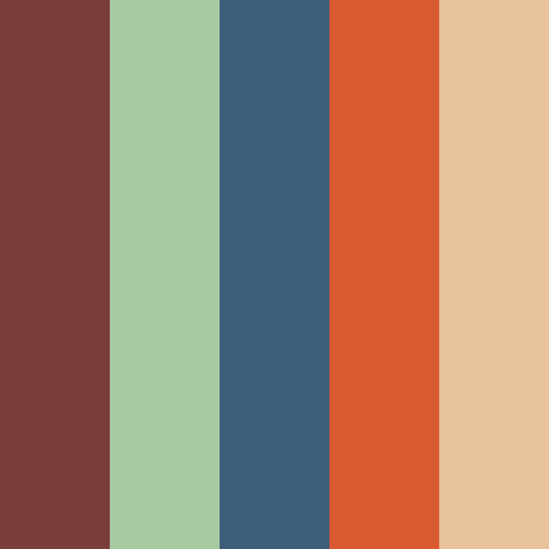 Download auburn sage sunset color palette PNG image (square)
