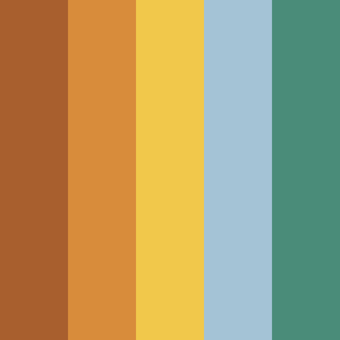 Download mid century color palette PNG image (square)