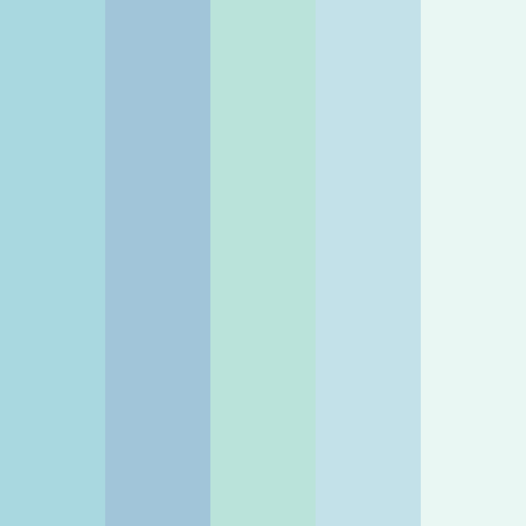 Download soothing blue color palette PNG image (square)