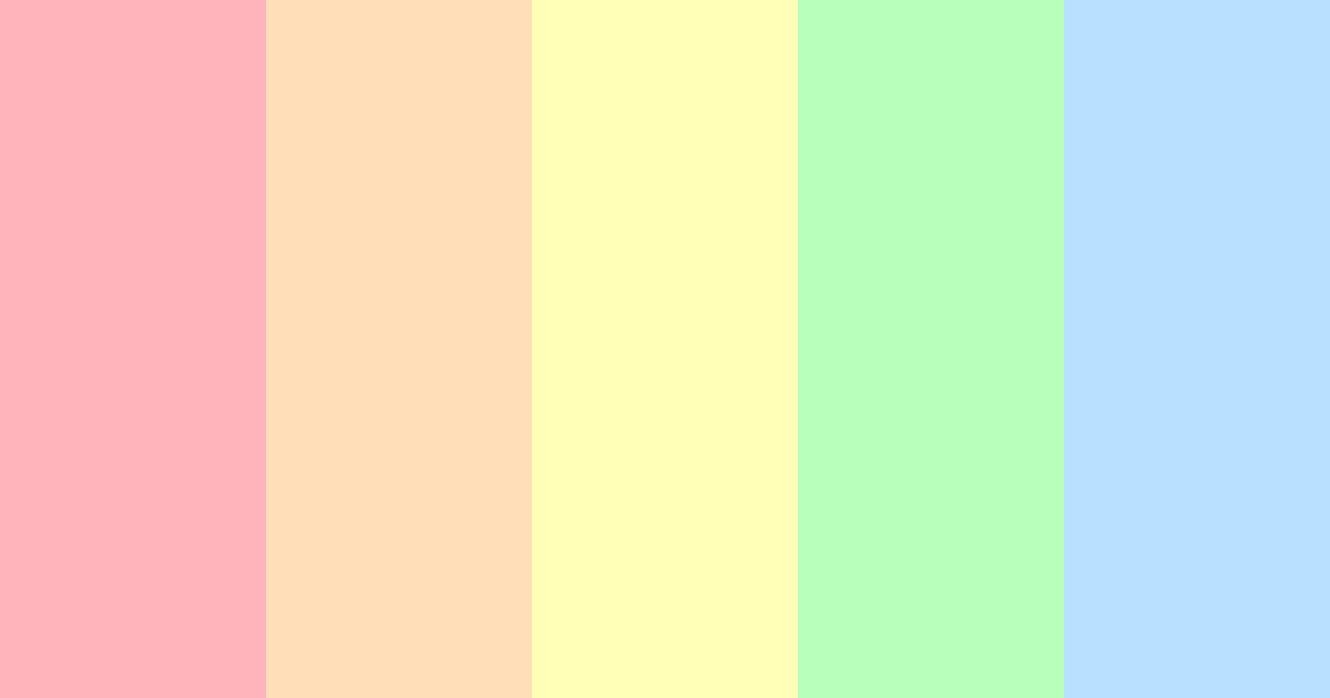 Download pastel rainbow color palette PNG image (landscape)