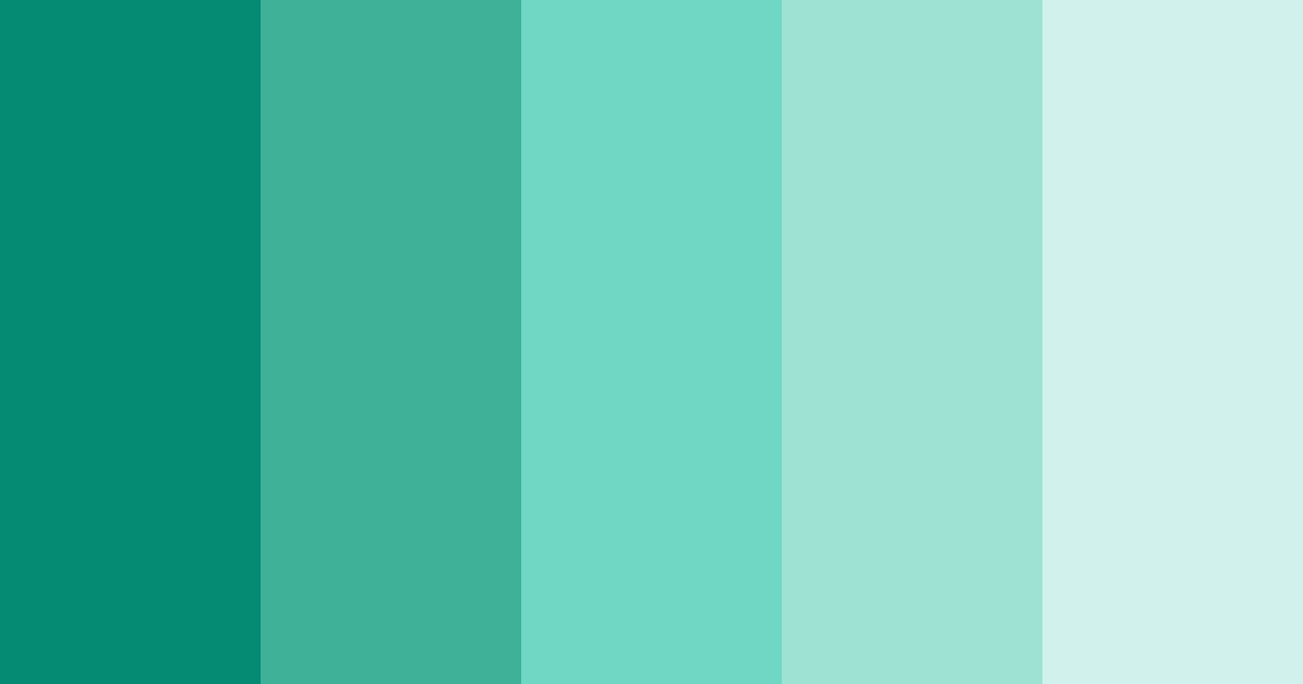 Download celestial greens color palette PNG image (landscape)