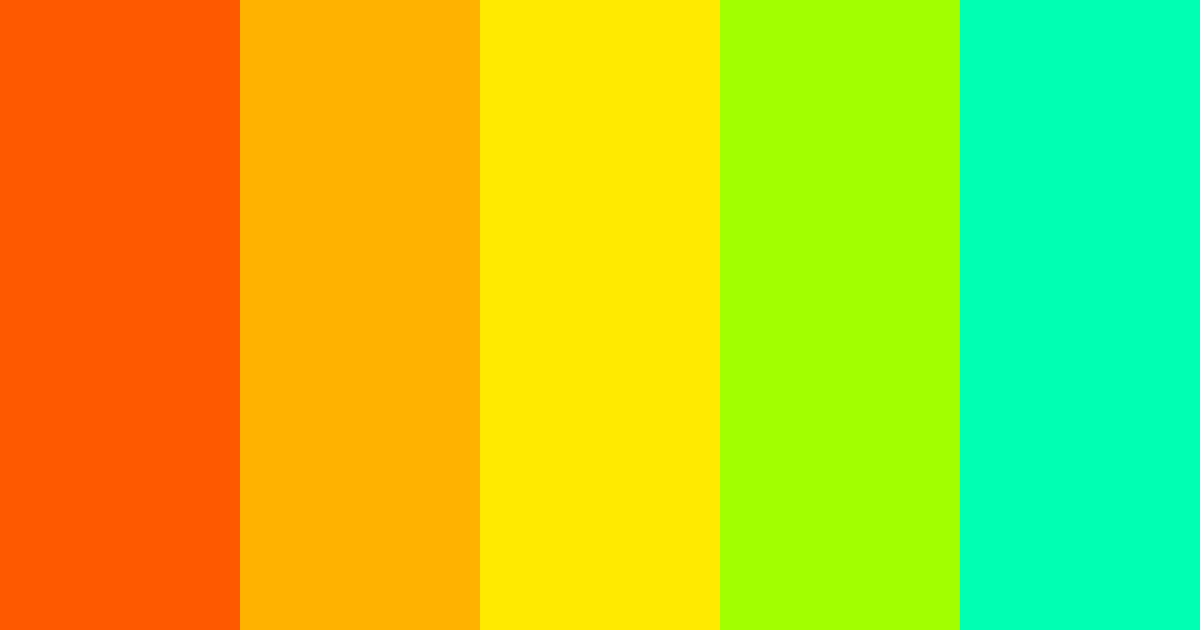 Download rainbow vibes color palette PNG image (landscape)