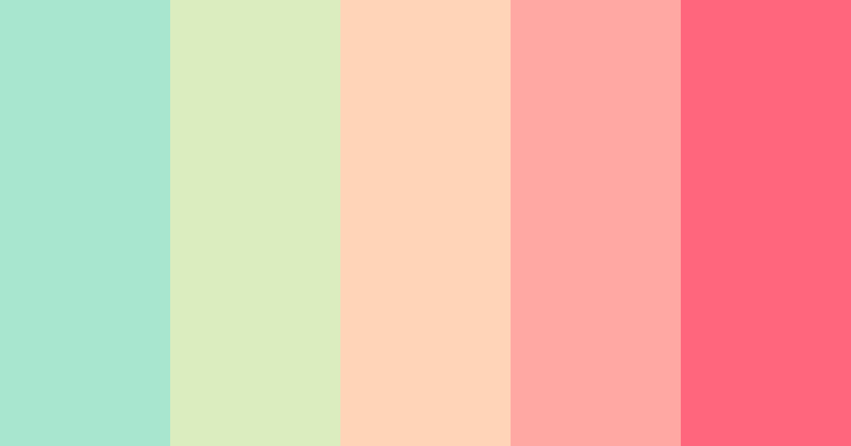 Download mint vintage 70s color palette PNG image (landscape)