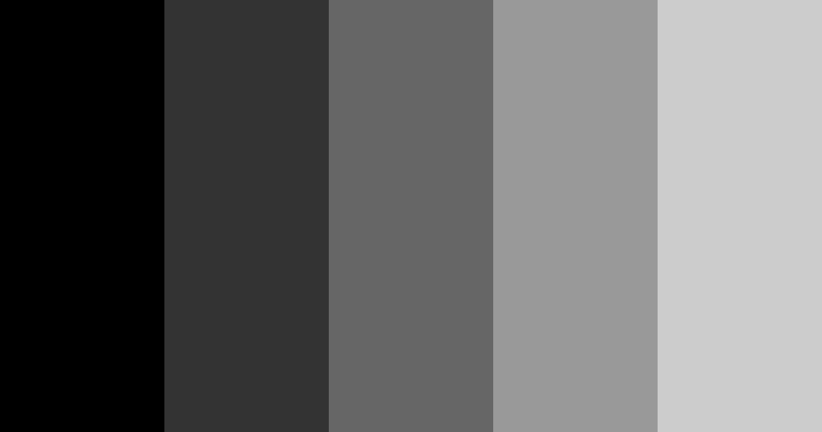 Download shades of black color palette PNG image (landscape)