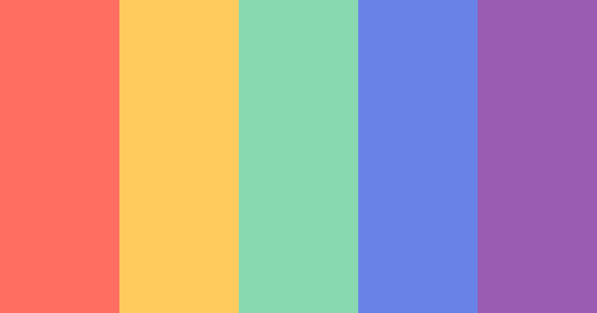 Download rainbow clouds color palette PNG image (landscape)