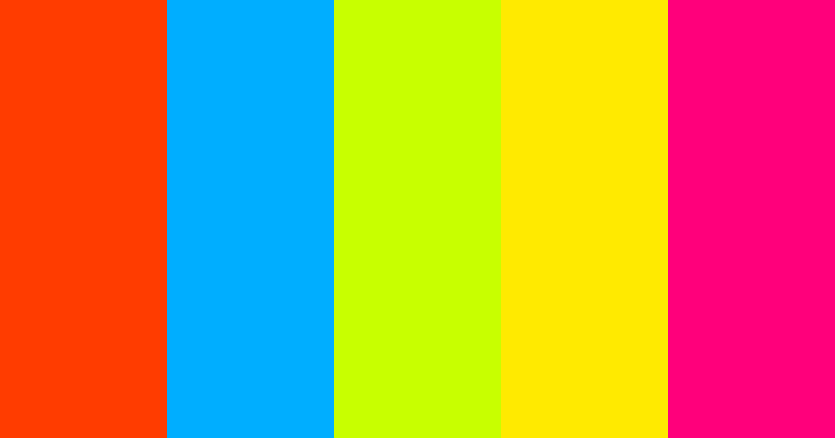 Download vivid cyberpunk neon color palette PNG image (landscape)