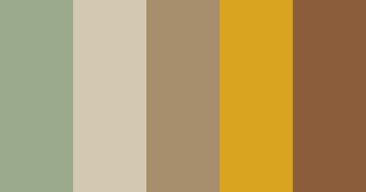 Download vintage floral sage color palette PNG image (landscape)