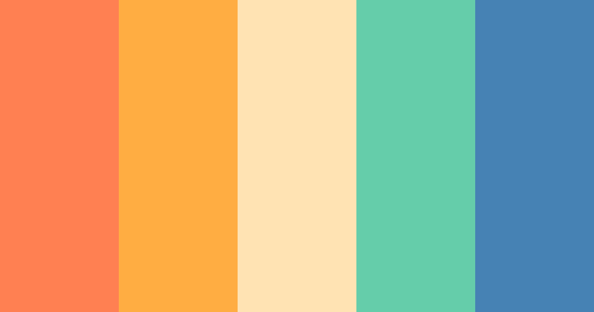 Download hawaiian vibes color palette PNG image (landscape)