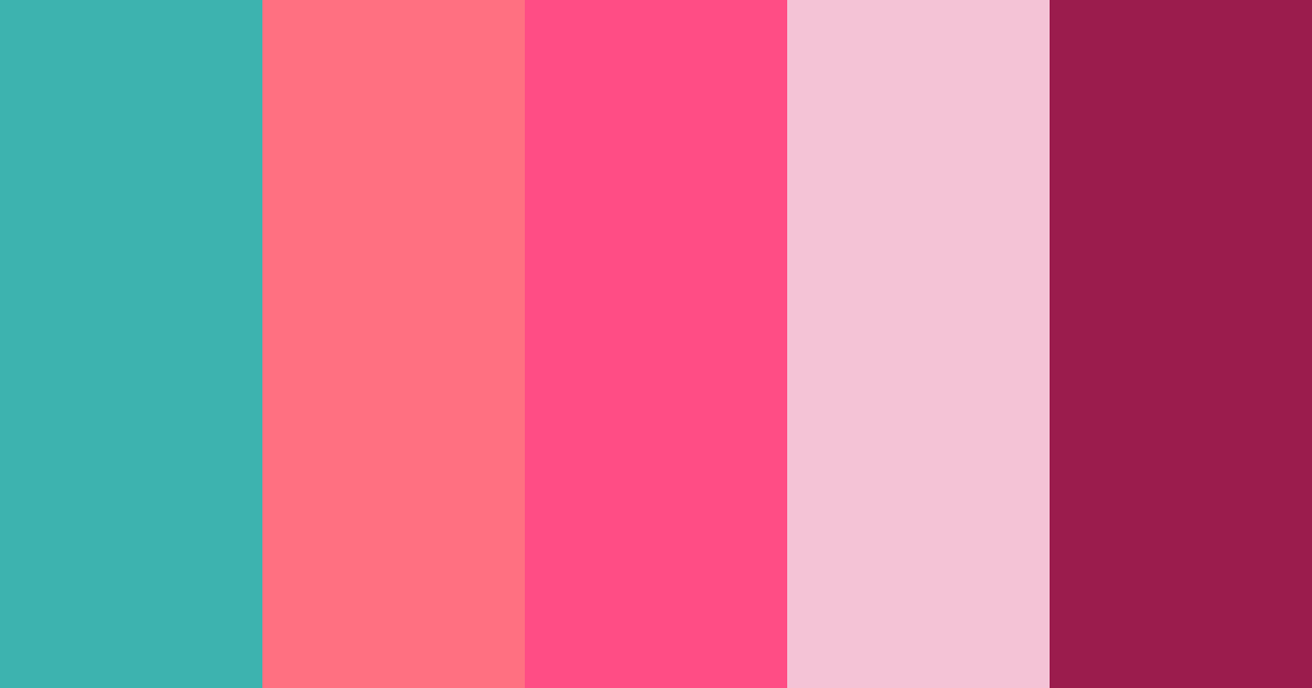 Download teal rose color palette PNG image (landscape)