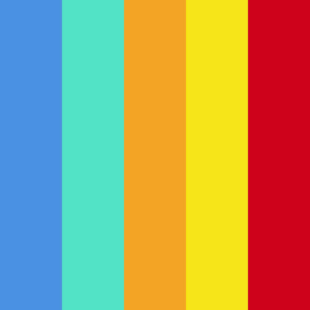 Download bright blue coral color palette PNG image (square)