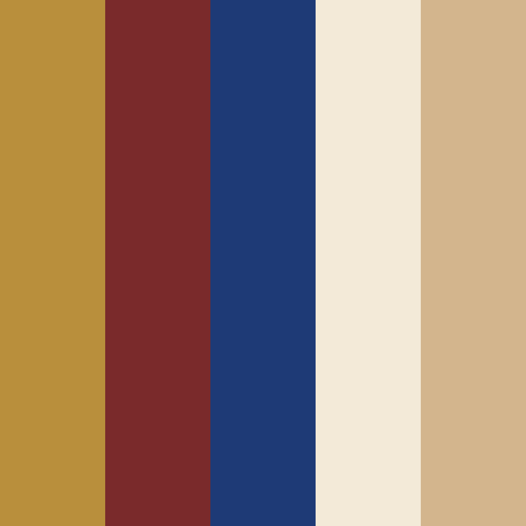 Download rich blue cream color palette PNG image (square)