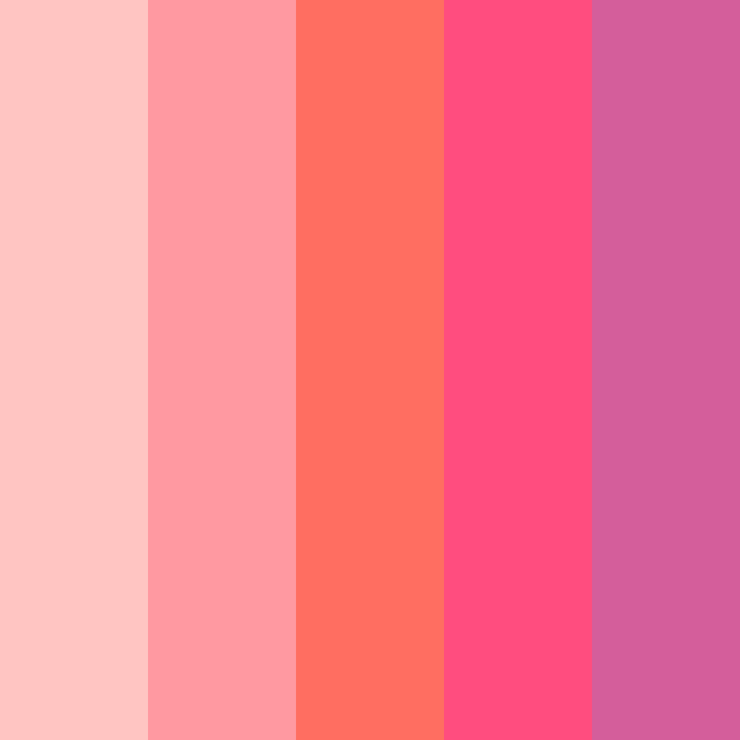 Download bright pink summer color palette PNG image (square)