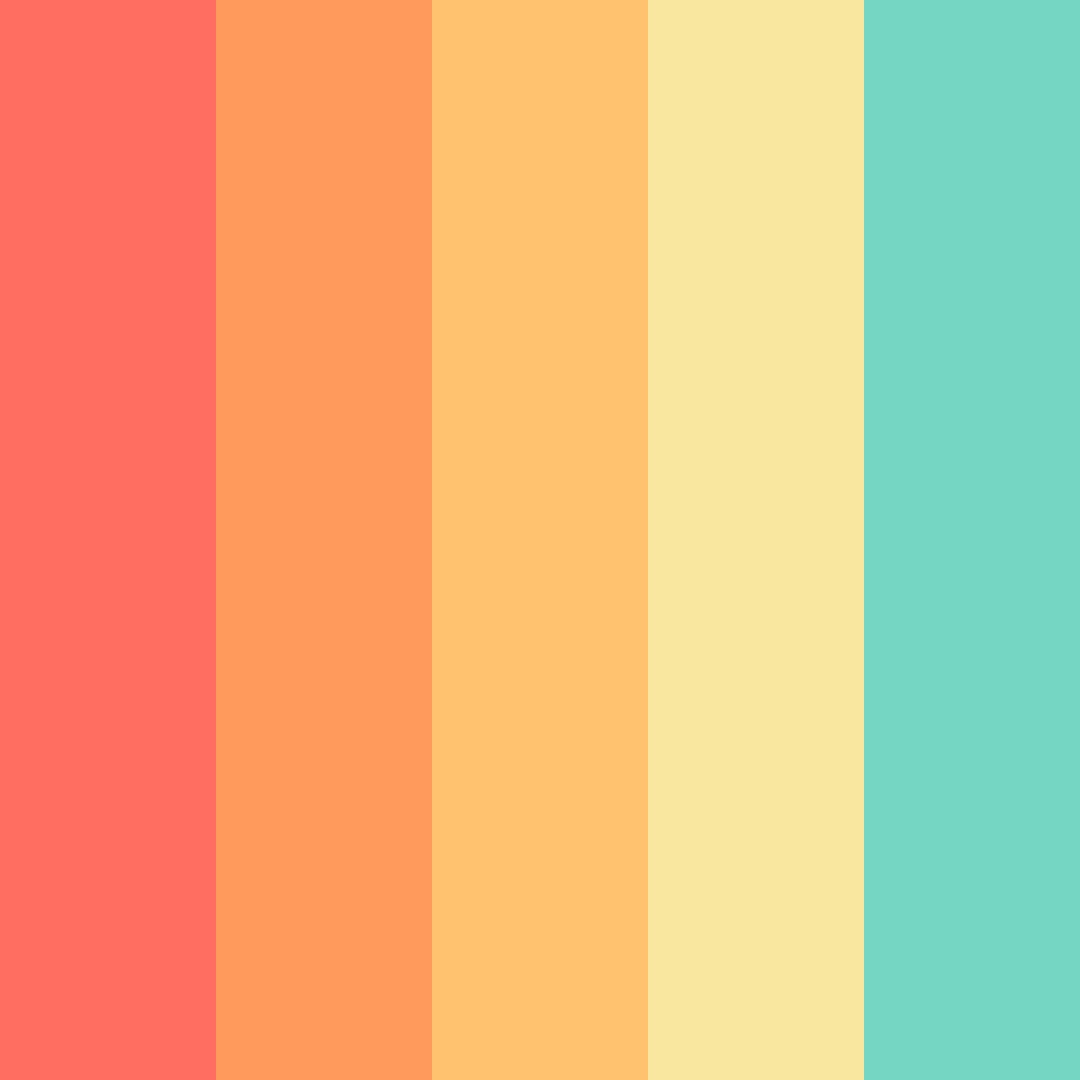 Download coral summer color palette PNG image (square)