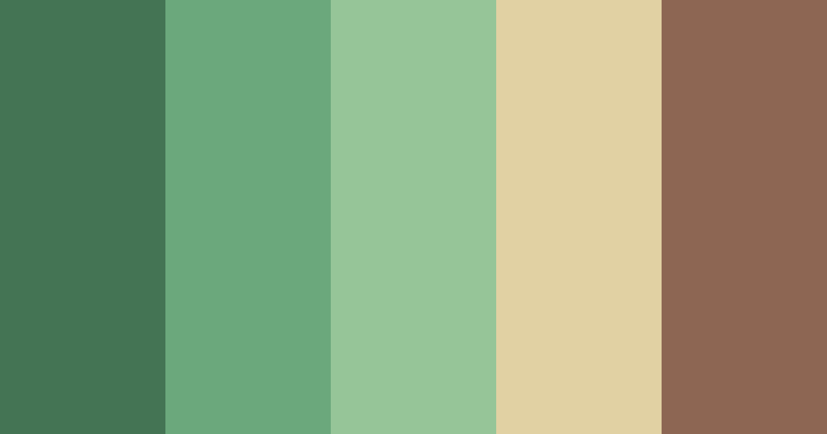 Download green rainforest color palette PNG image (landscape)