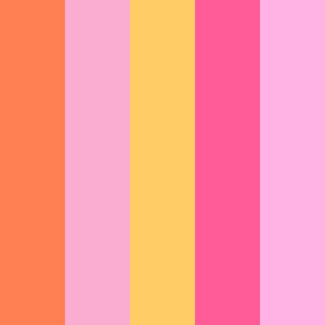 Download coral summer bliss color palette PNG image (square)