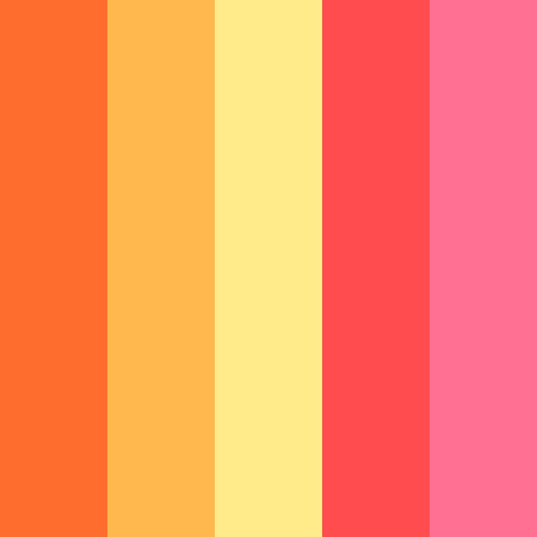 Download vibrant orange dream color palette PNG image (square)