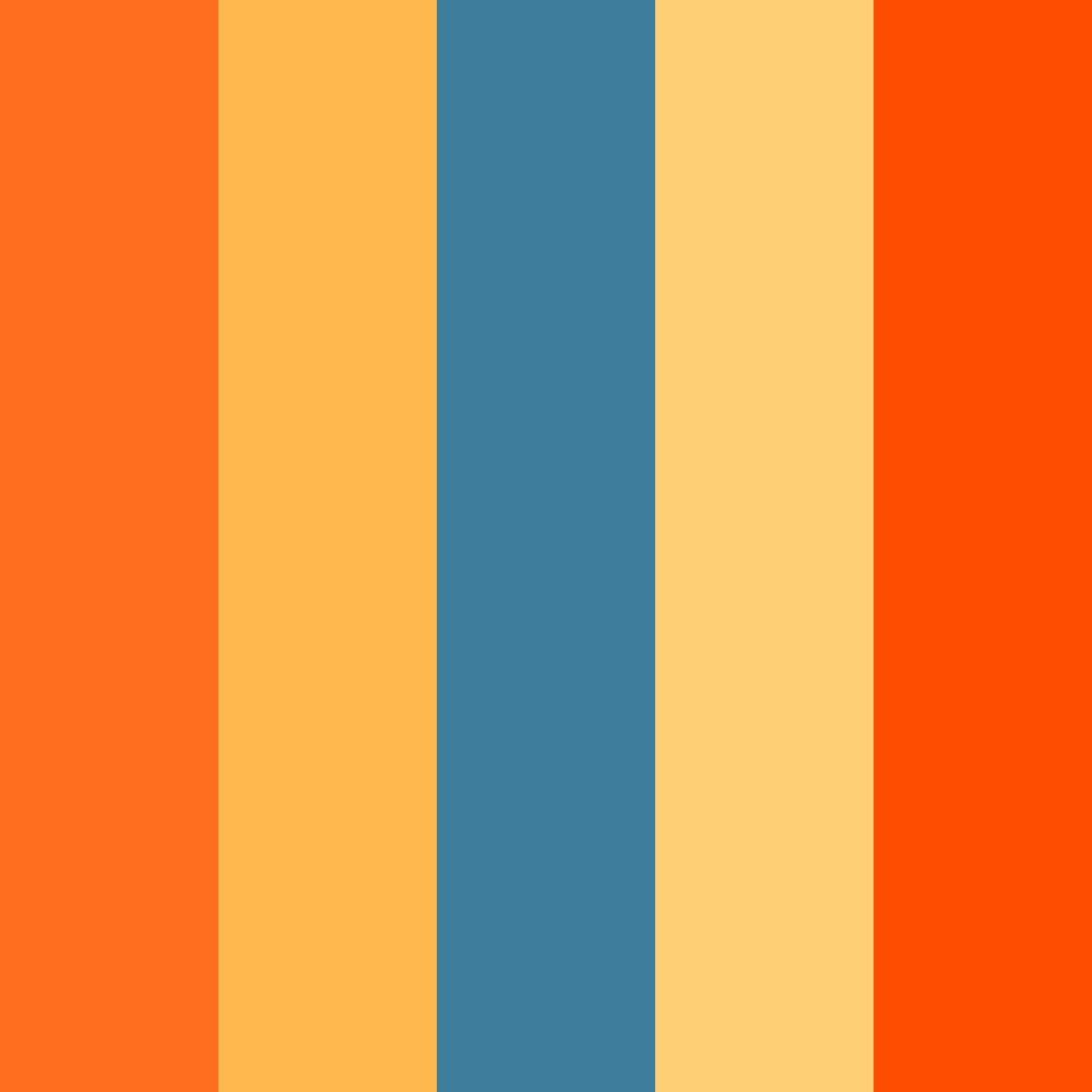 Download 90s orange blue color palette PNG image (square)