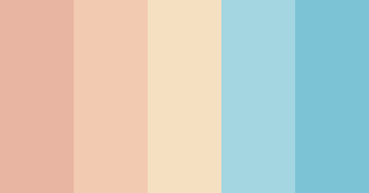 Download aqua sunset color palette PNG image (landscape)