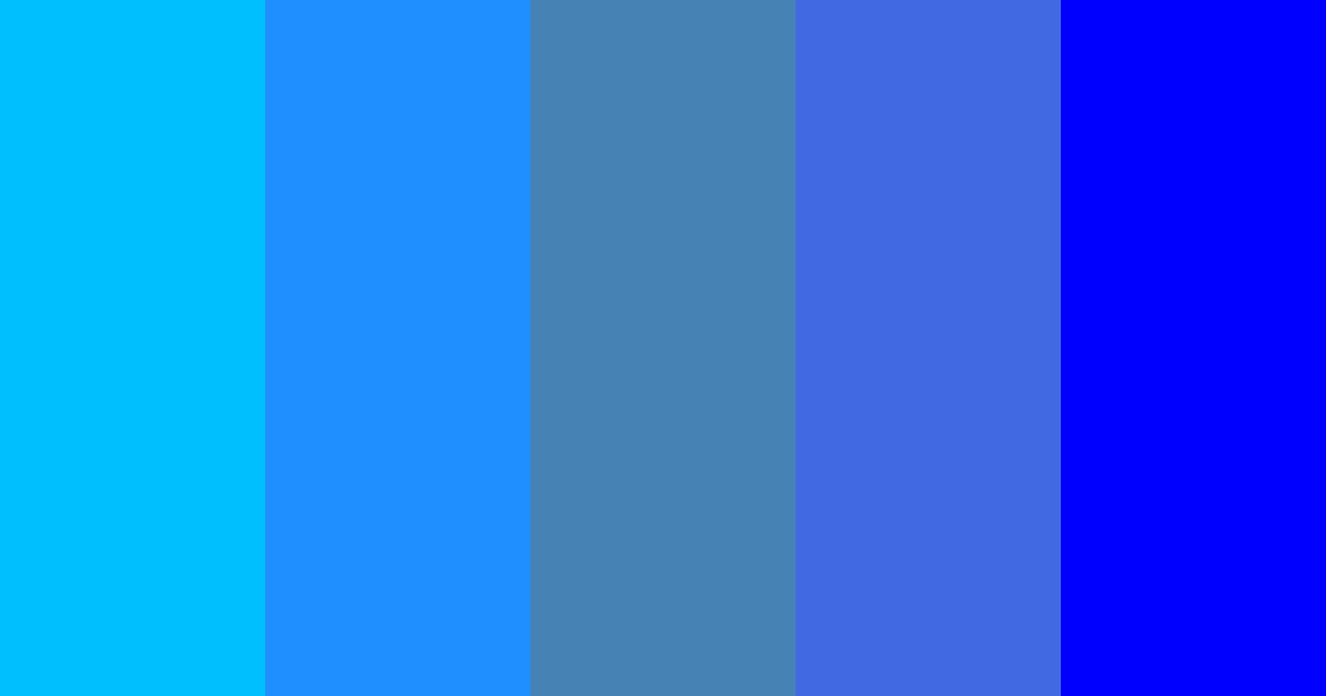 Download bright blue neon color palette PNG image (landscape)