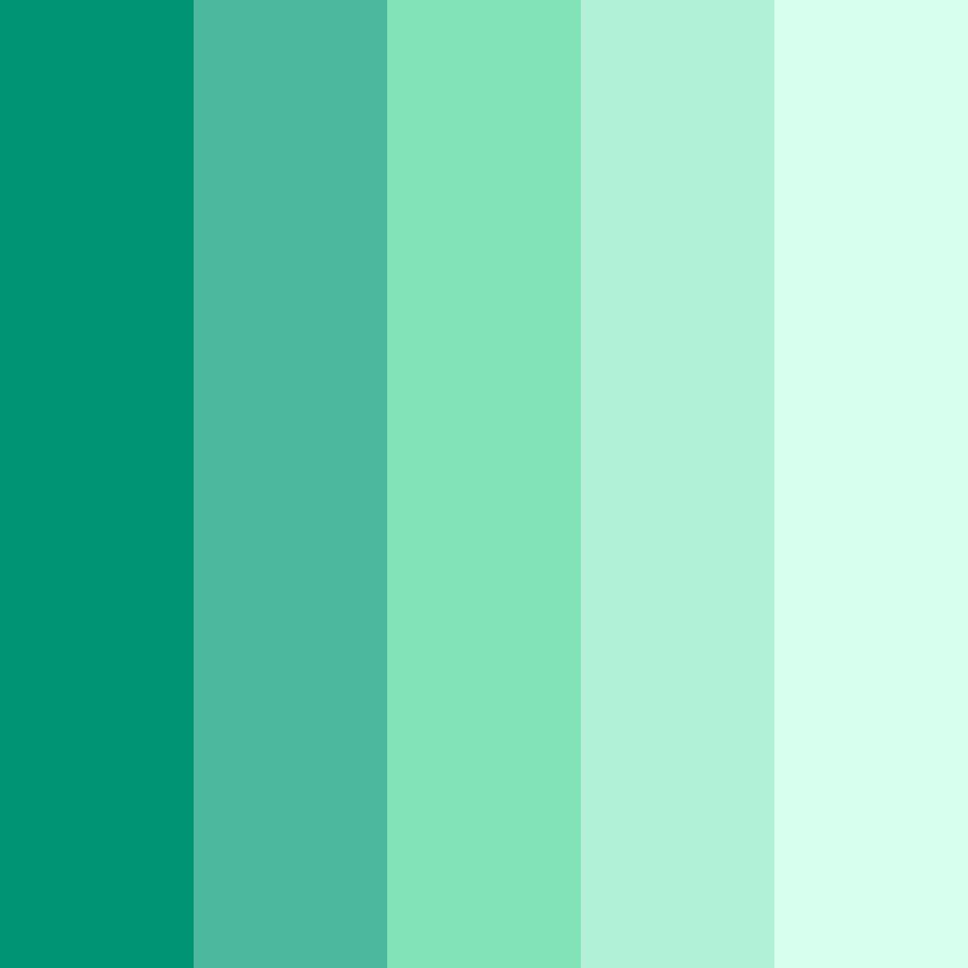Download shades of jade color palette PNG image (square)