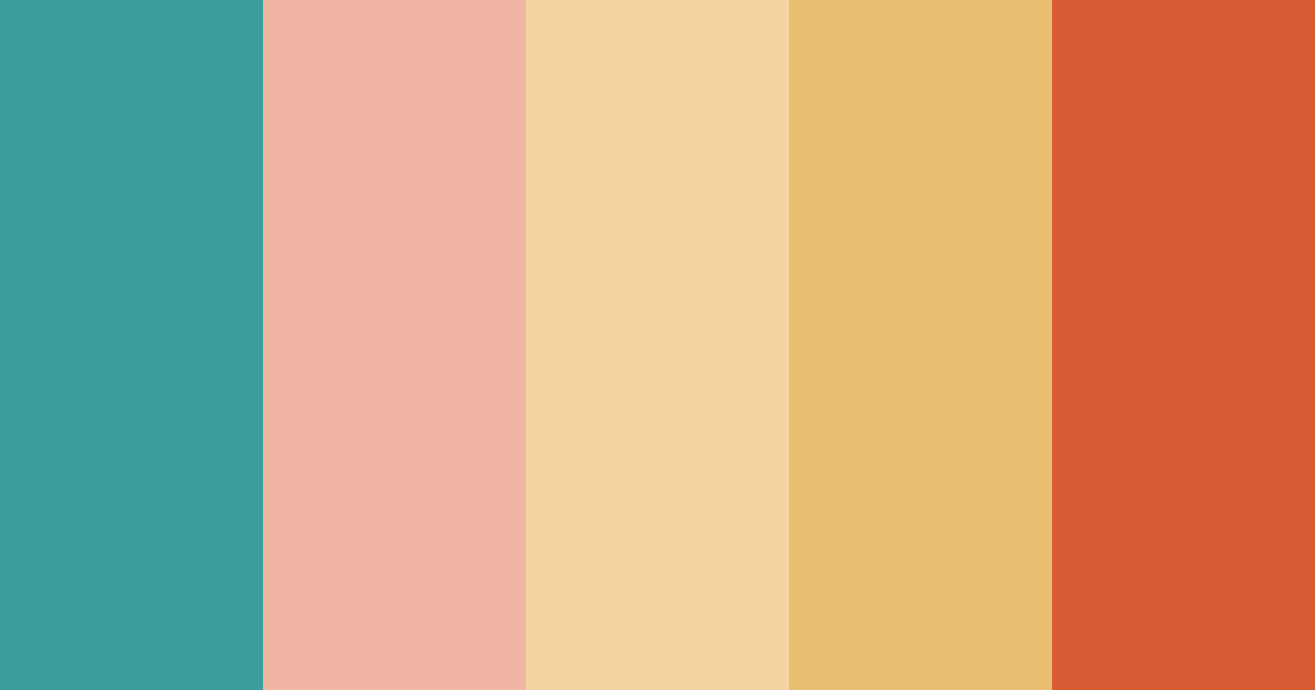 Download teal and coral color palette PNG image (landscape)