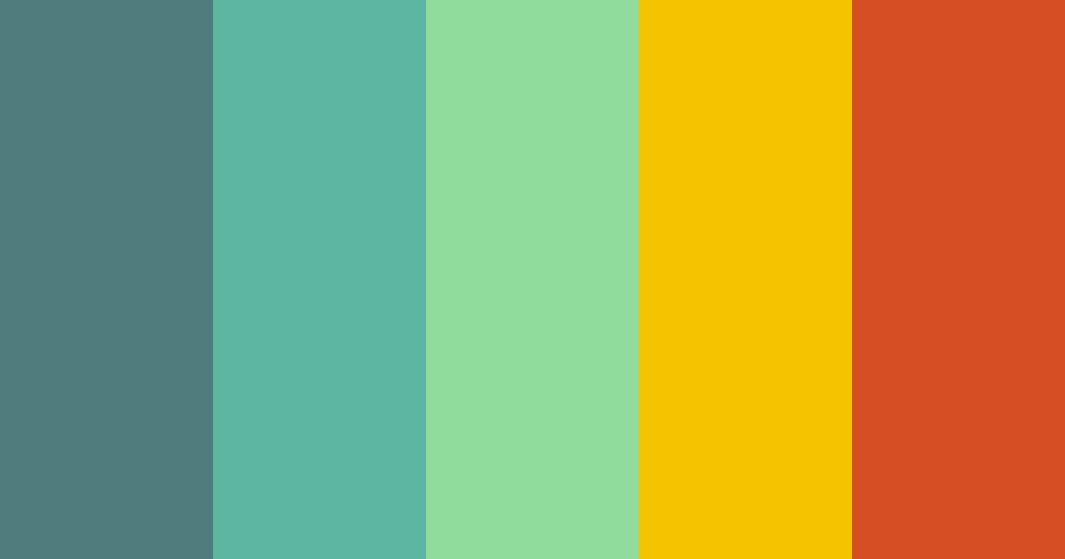 Download tropical retro vibes color palette PNG image (landscape)