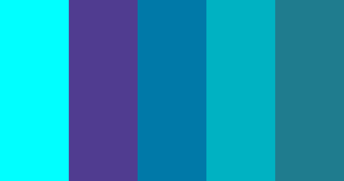 Download shades of cyan color palette PNG image (landscape)