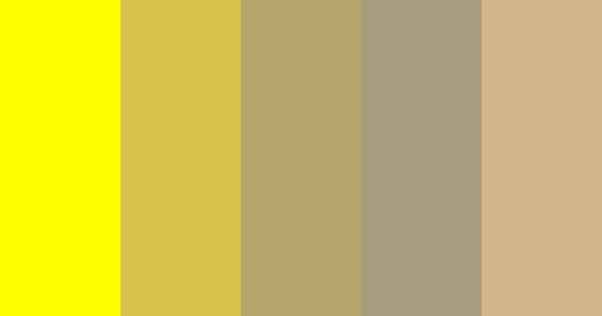 Download shades of yellow color palette PNG image (landscape)