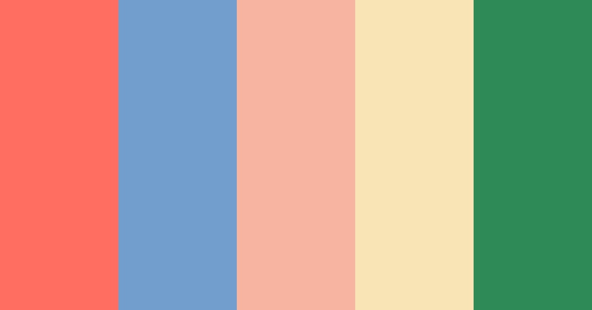 Download coral blue color palette PNG image (landscape)