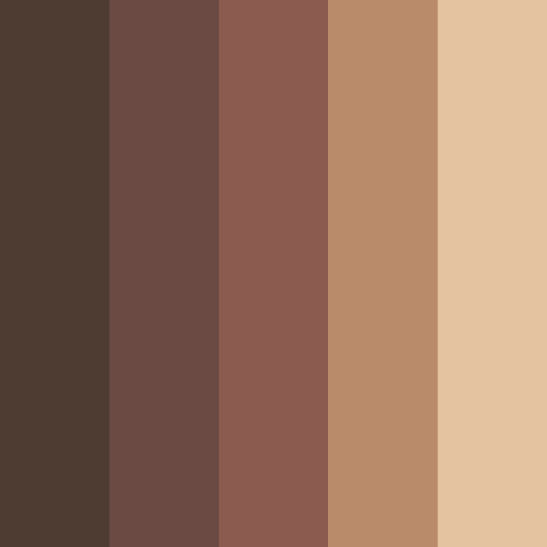 Download deep brown shades color palette PNG image (square)