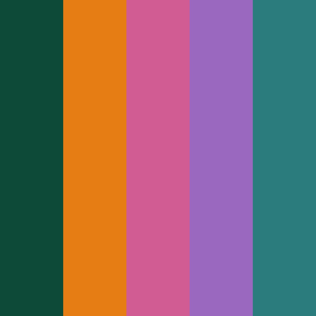 Download emerald shades color palette PNG image (square)