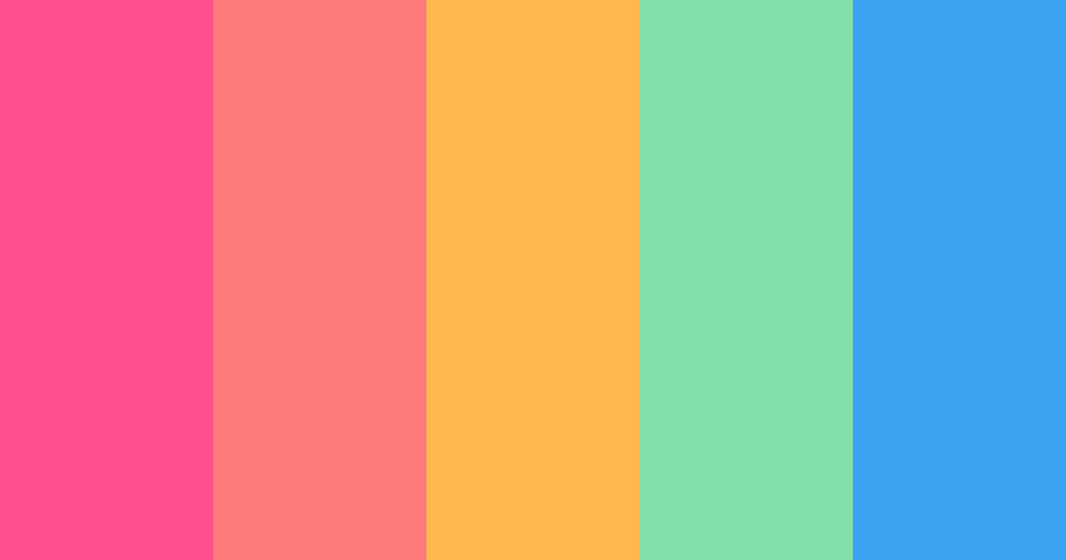 Download bright pink tropical color palette PNG image (landscape)