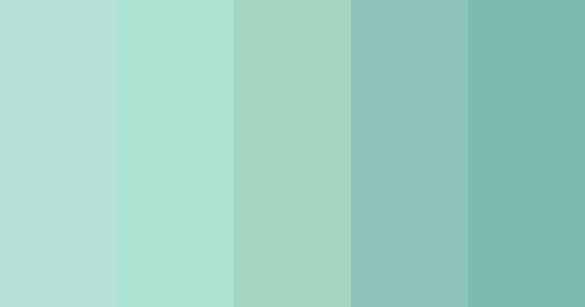 Download shades of teal color palette PNG image (landscape)