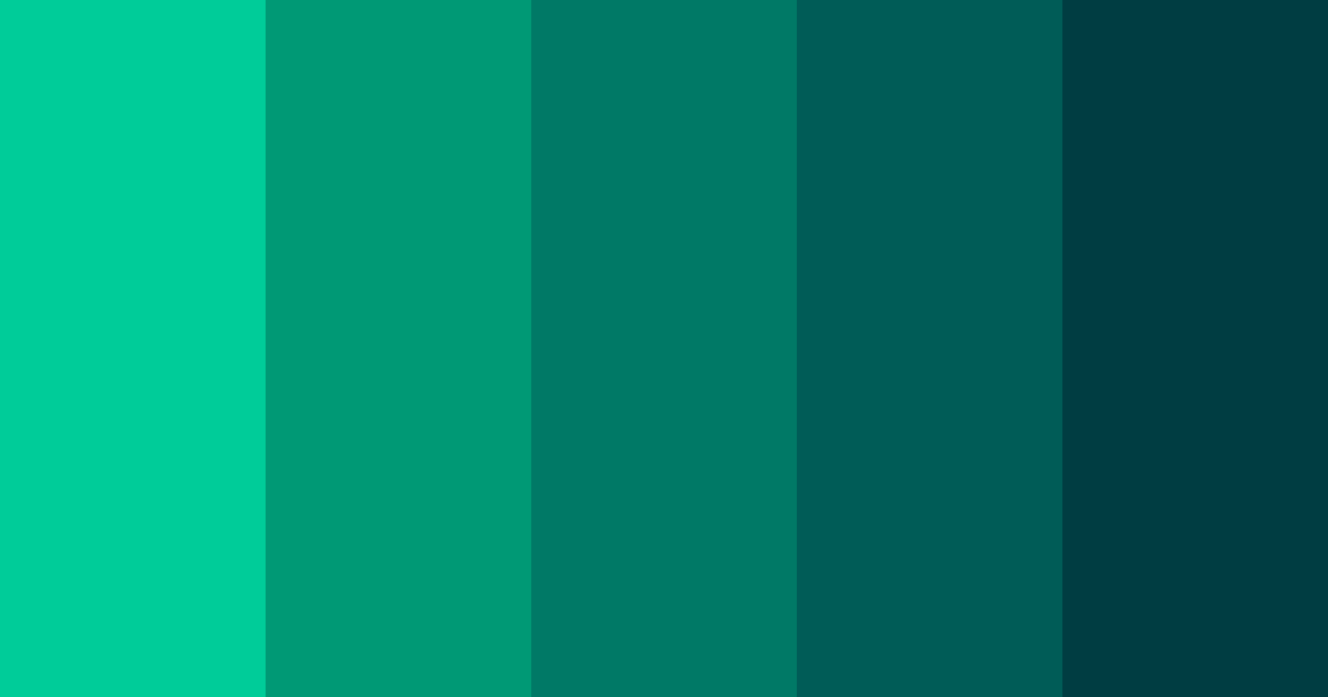 Download caribbean green shades color palette PNG image (landscape)