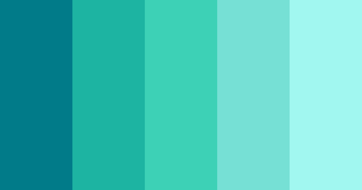 Download blue lagoon shades color palette PNG image (landscape)