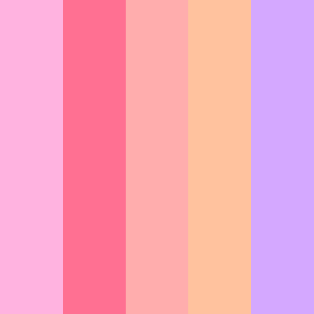 Download pink kawaii color palette PNG image (square)