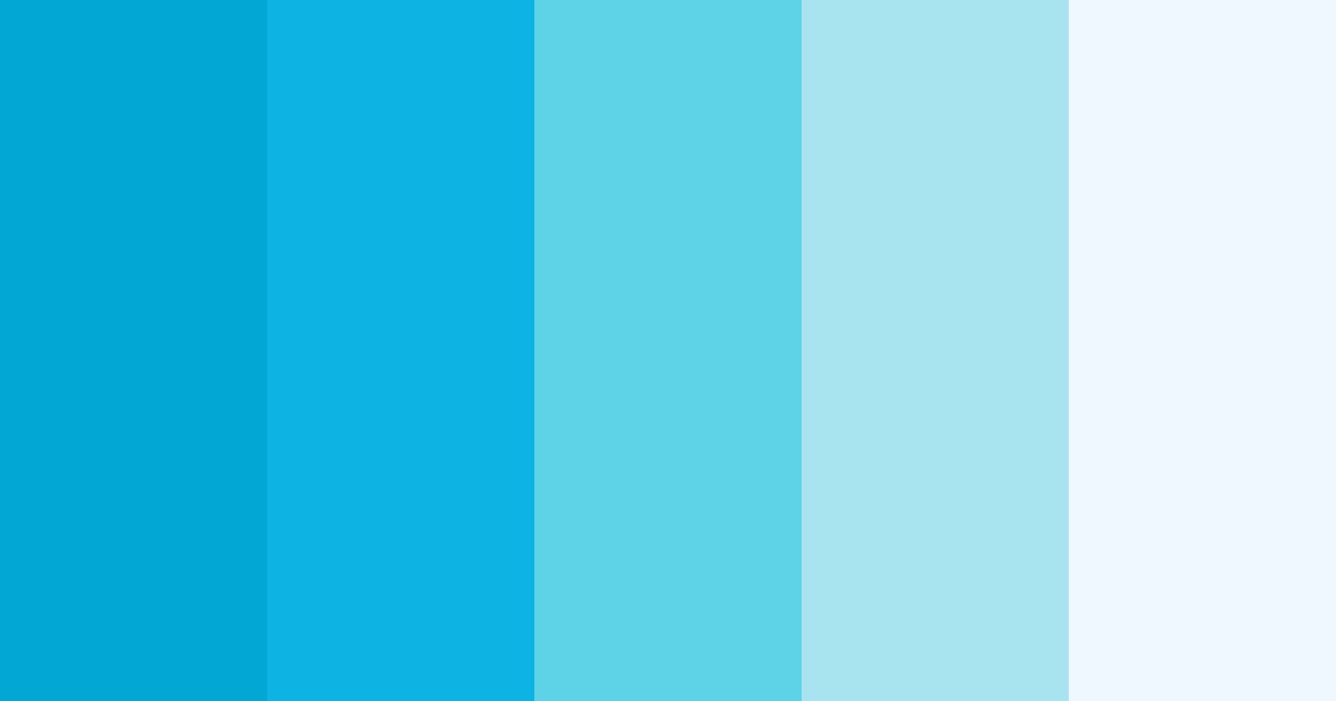 Download shades of cerulean color palette PNG image (landscape)