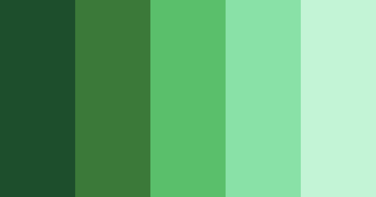 Download shades of green color palette PNG image (landscape)
