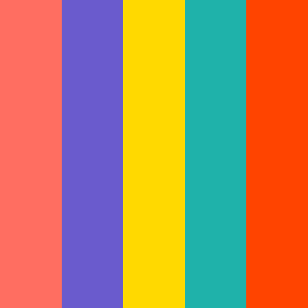 Download vibrant coral color palette PNG image (square)