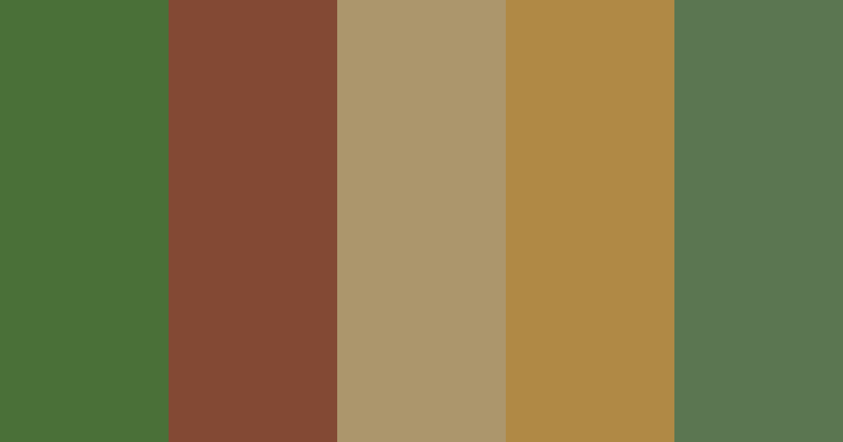 Download warm greens and browns color palette PNG image (landscape)