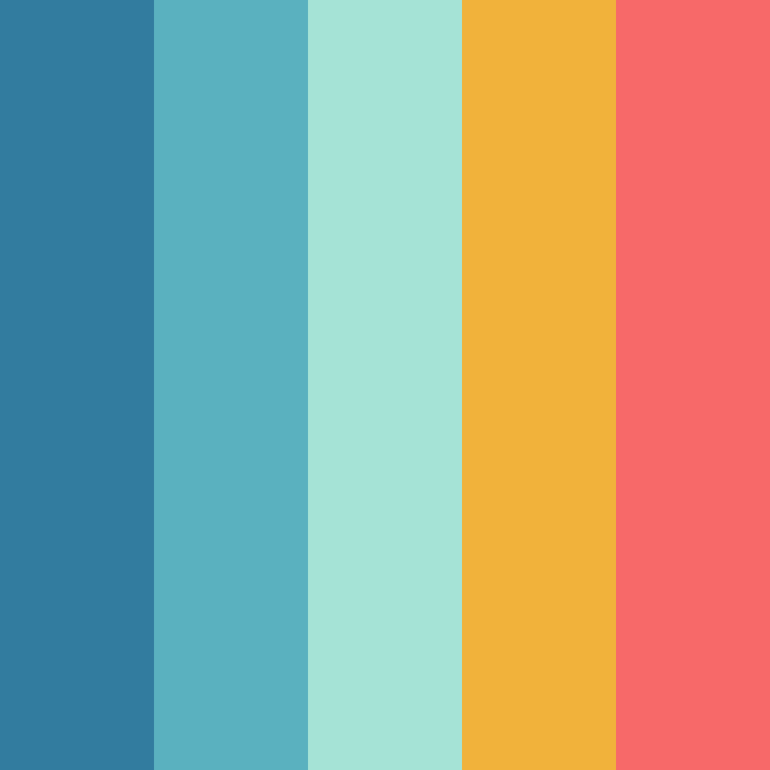 Download shades of blue color palette PNG image (square)