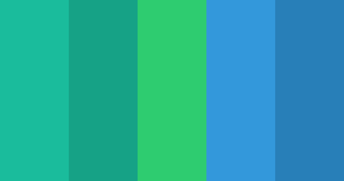 Download teal aquarium color palette PNG image (landscape)