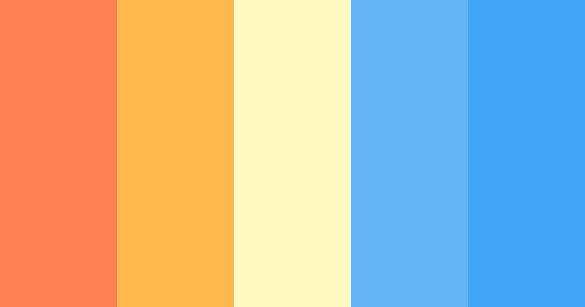 Download coral blue color palette PNG image (landscape)