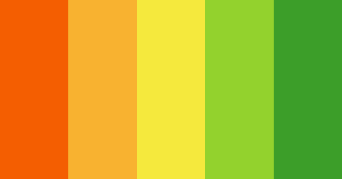 Shades of Orange Green Color Palette
