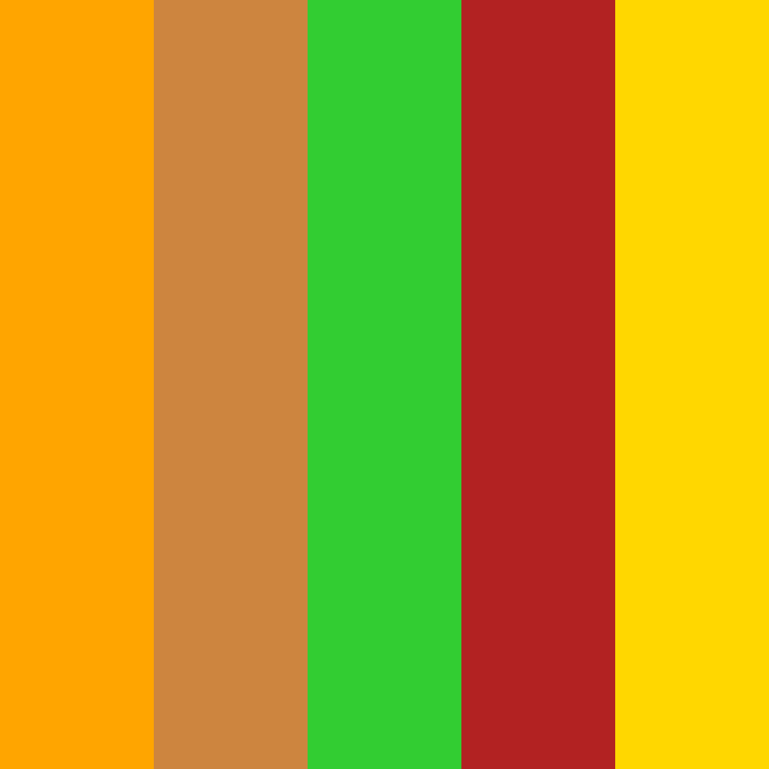 Download bright fall green red color palette PNG image (square)