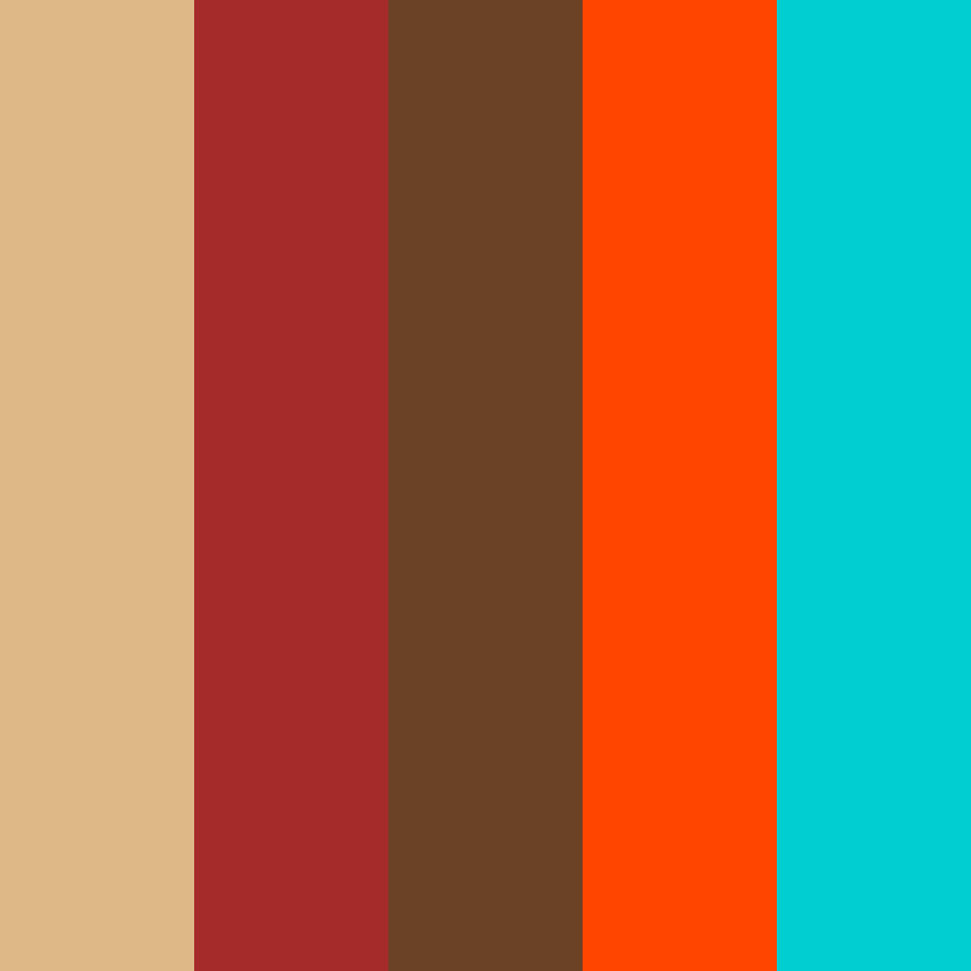 Download desierto carmesí terroso coral turquesa negro color palette PNG image (square)